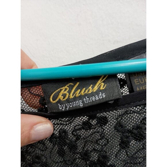 Blush By Young Threadd Maxi Dress Small Black Lace Formal Party Holiday Fairy - Picture 6 of 12